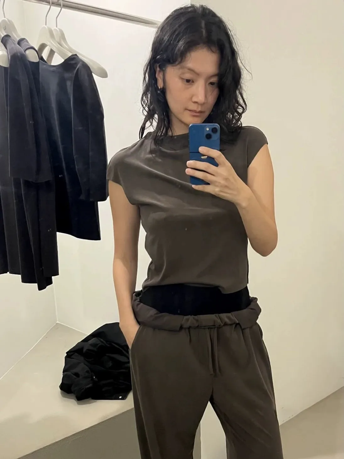 

Slim Fit Korean Style Half High Collar Short Sleeve Pure Color Shirt Women's Top Modal Fabric Summer New Arrival Dongda Gate