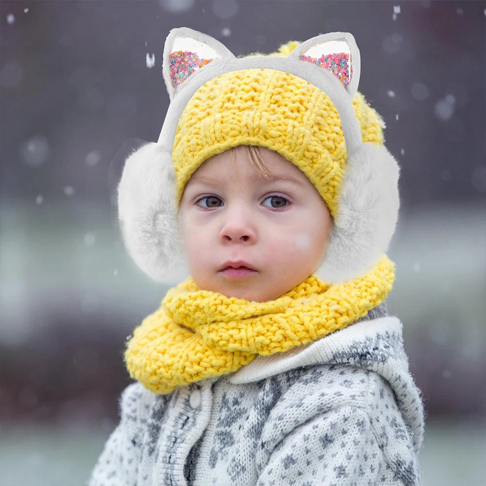 2 buah penutup pelindung telinga bulu lembut penutup telinga penghangat Earmuff untuk anak perempuan anak-anak Ski berlari bersepeda Pink baru