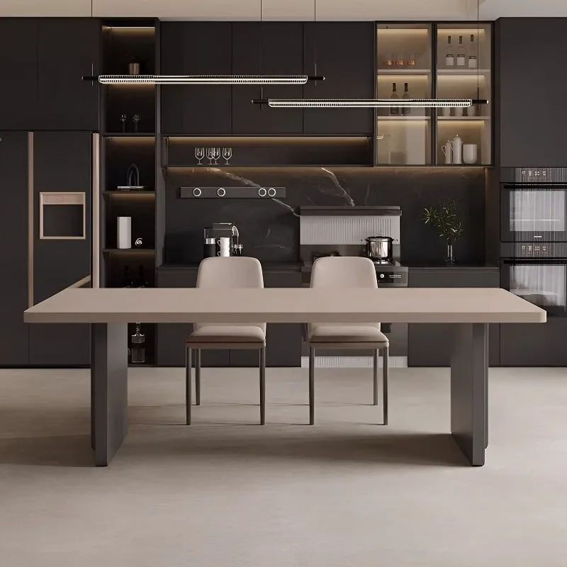 

Dining table, light luxury size apartment high-end living room luxury stone dining table