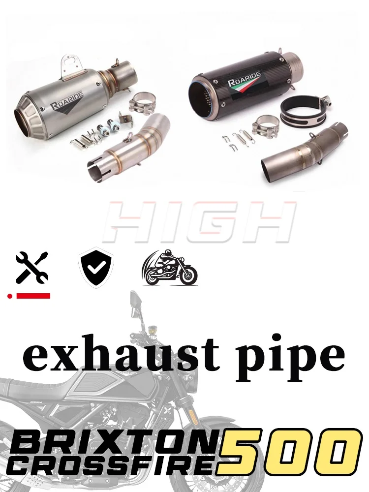 Titanium Alloy Mid Pipe Exhaust Middle Link Pipe Modified Parts For BRIXTON CROSSFIRE 500 Retro Motorcycles