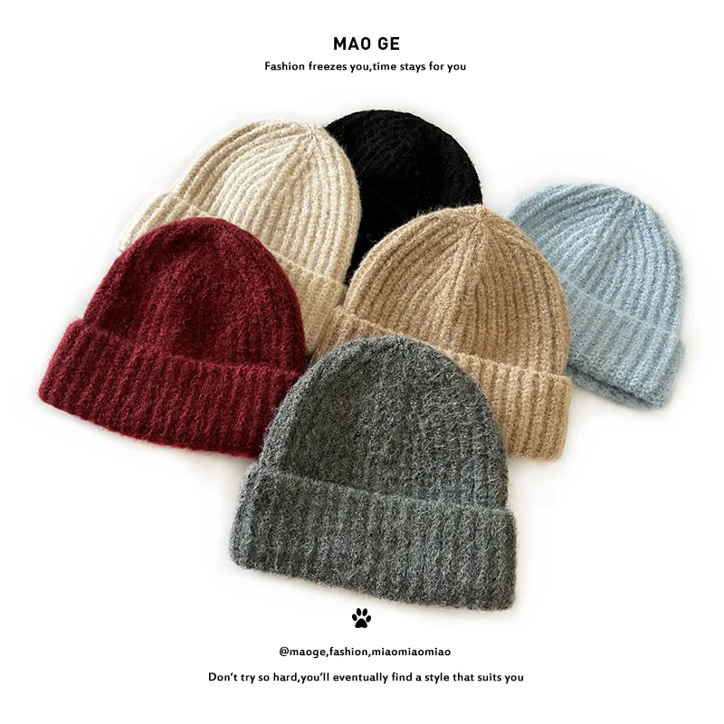 

Knit Hat New Adult Fashion Pullover Hat Cold Hat Men Women Simple Warm Pure Color Wool Gorras Para Hombres Hat Chapeau 4m737