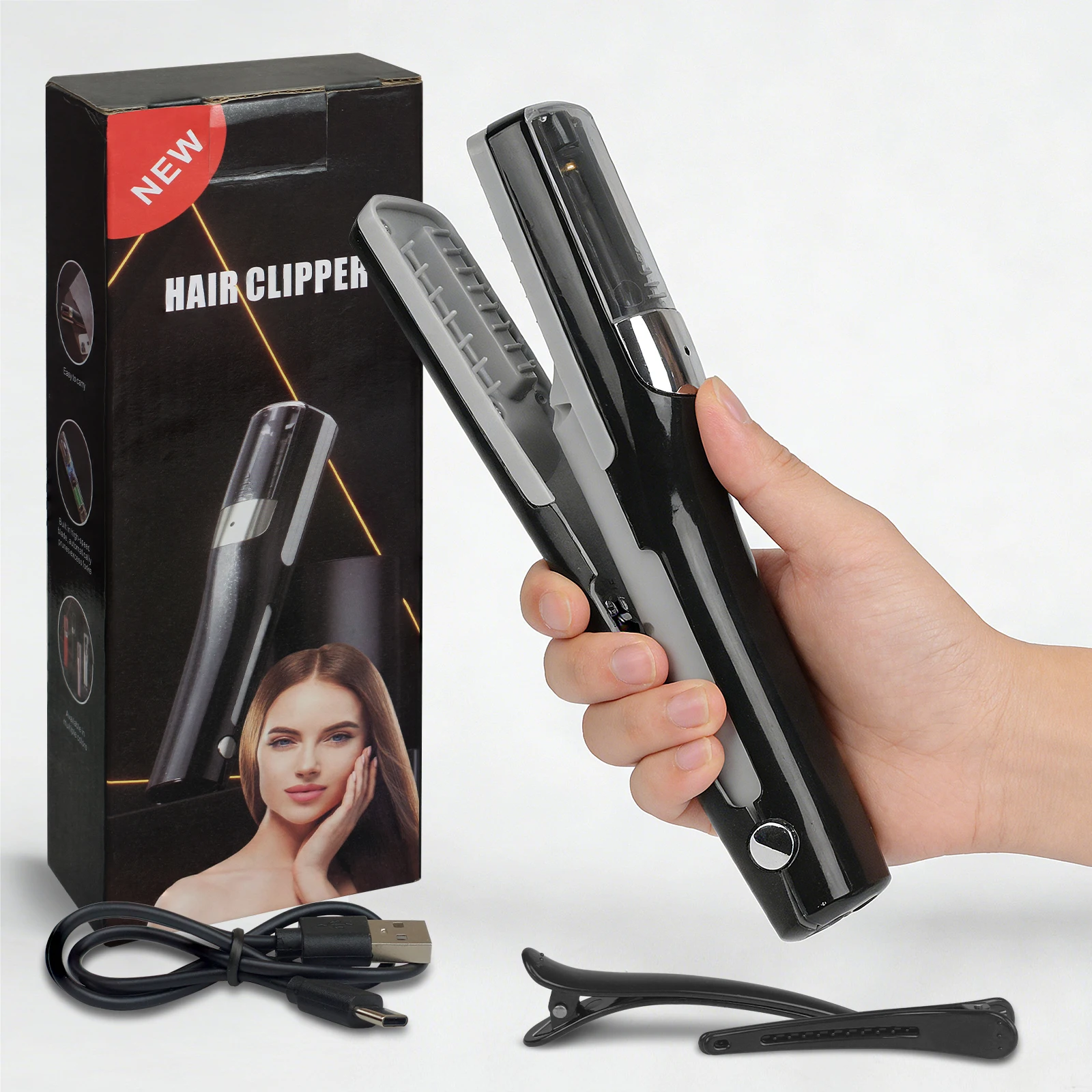 

Rechargeable Portable Electric Hair Trimmer for Split Ends & Frizz Control Ideal for Maintaining Damaged Hair