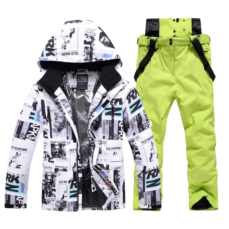 Ski Suit Set for Men  Windproof Waterproof Warm Breathable Single and Double Board Ski Clothes and Pants