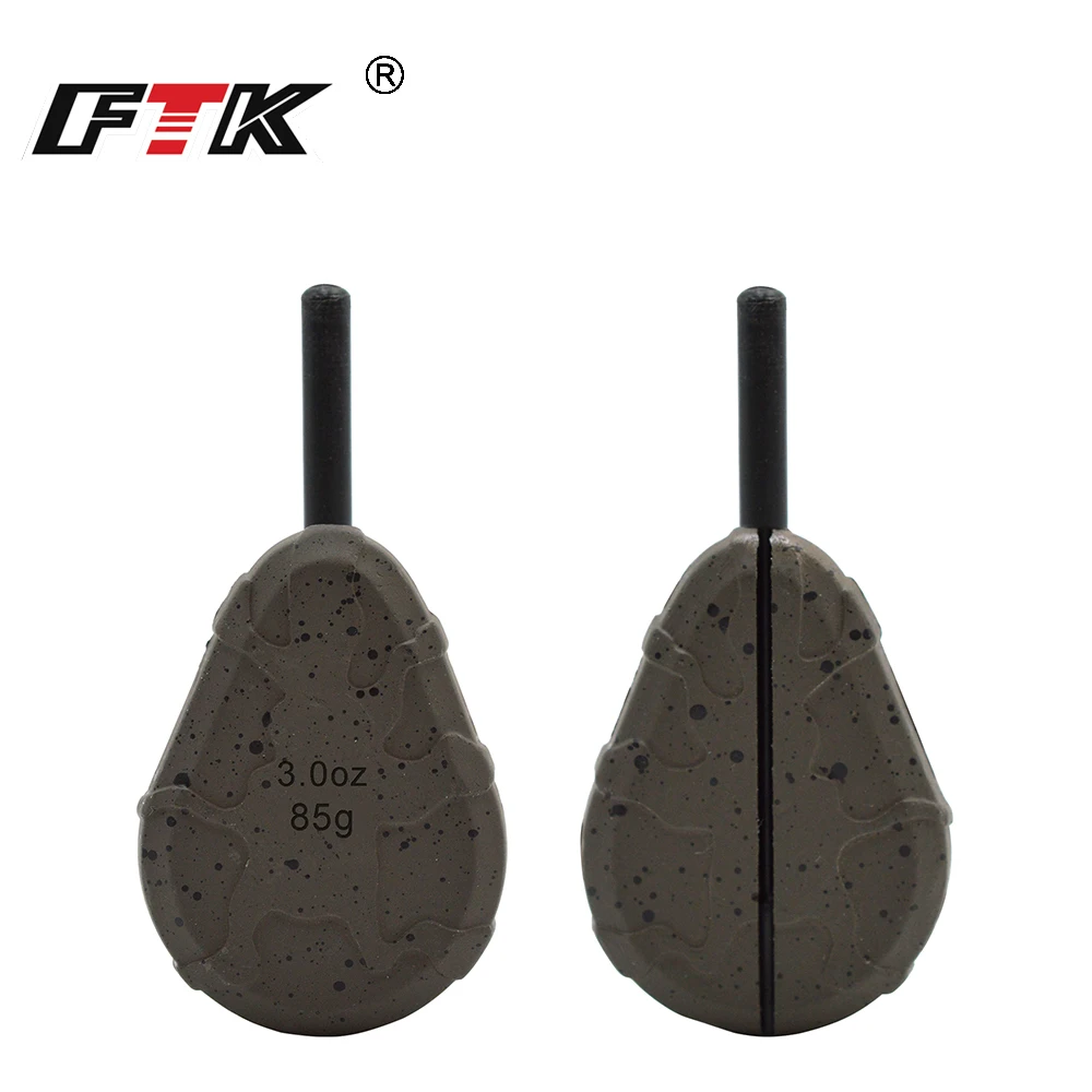 FTK 3PCS Inline Method Feeder Carp Fishing Sinker 43g-128g Split Design Lead Weight Bait Holder European Coarse Fishing Tackle A