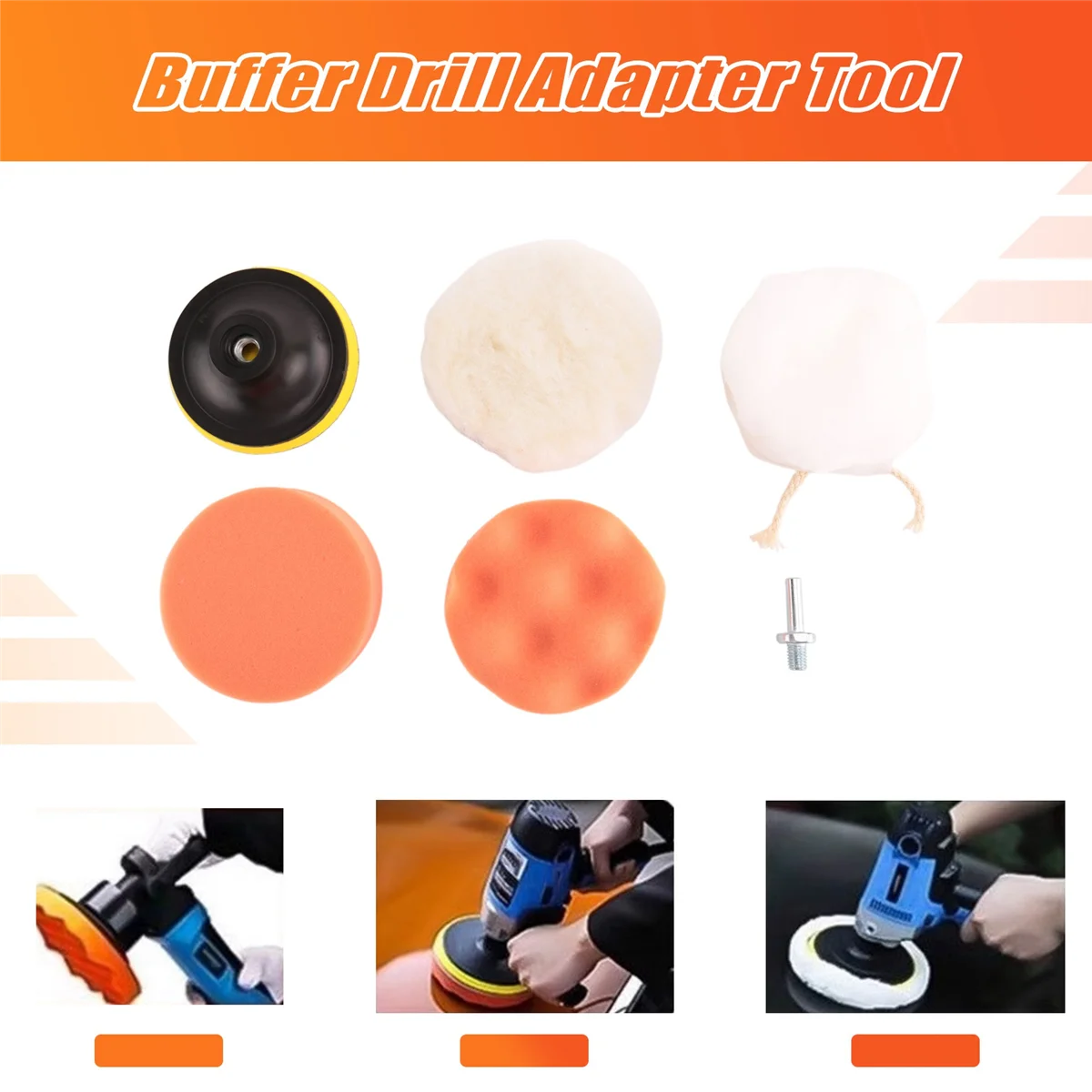 Gross Polishing Buffing Pad Kit Car Polishing Buffer Drill Adapter Tool