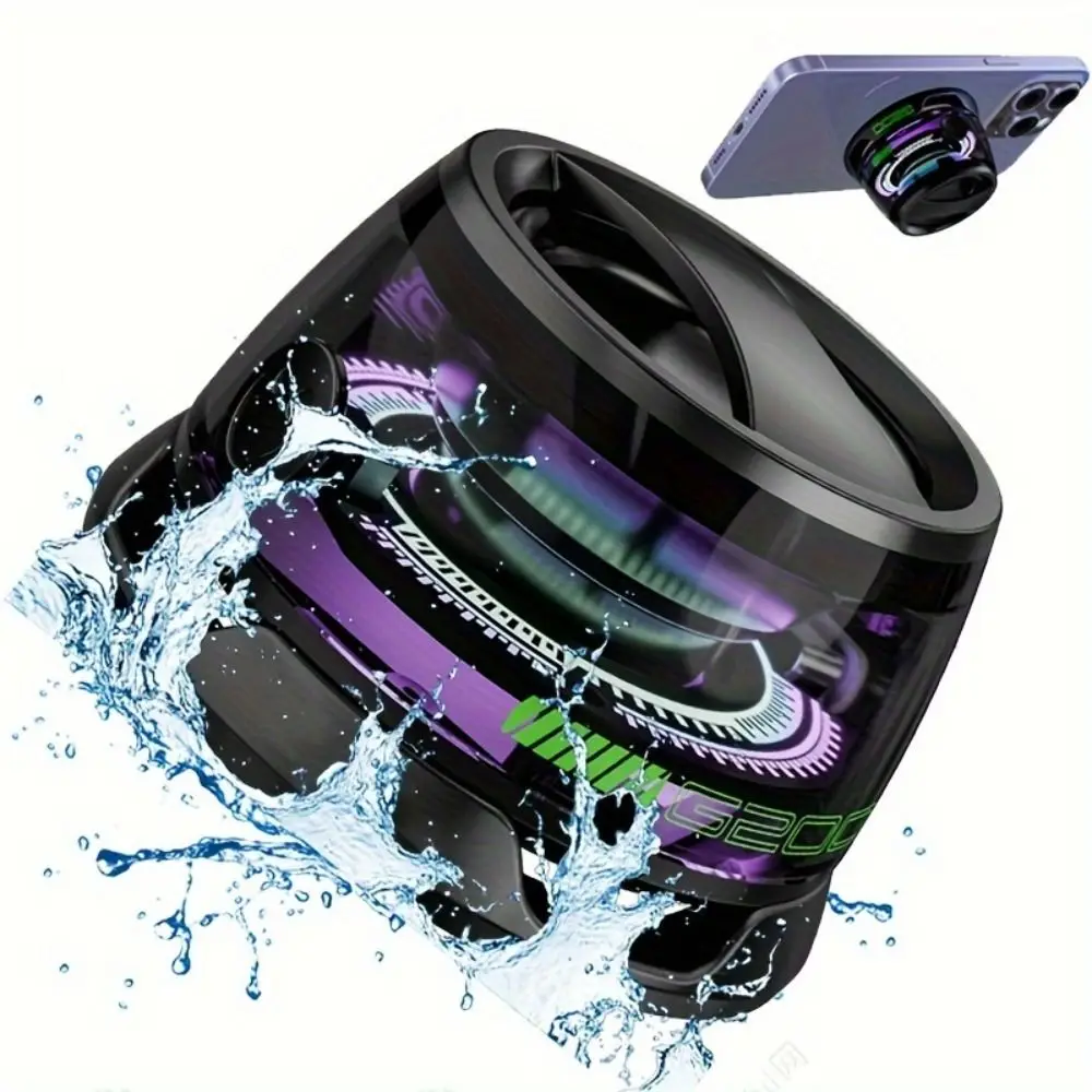 

2-in-1 Mini Bluetooth Speaker with RGB Lighting Stereo Sound Subwoofer Wireless Sound Box Magnetic Creative Phone Stand Sports