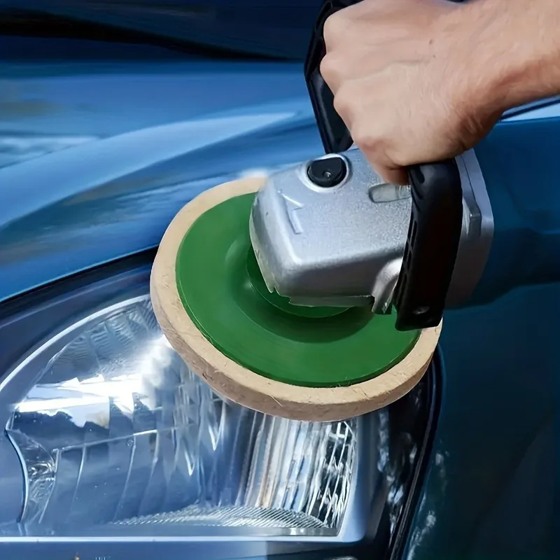 6pcs Felt Polishing Discs Buffing Wheel Pads, Wear-Resistant Round Design with Backing, for Rust Removal Car Polishing and Glass