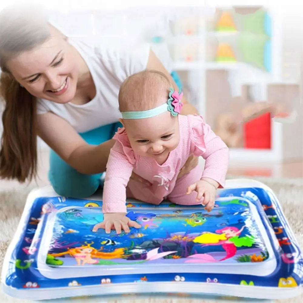 New Thicken PVC Water Play Mat Cartoon Fun Activity Baby Play Mat Inflatable Water Pad for Sensory Development