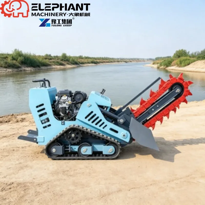 Tracked Ditcher, Crawler Rotary Trencher With Tiller Backfill For Farm Garden Irrigation Pipeline Digging