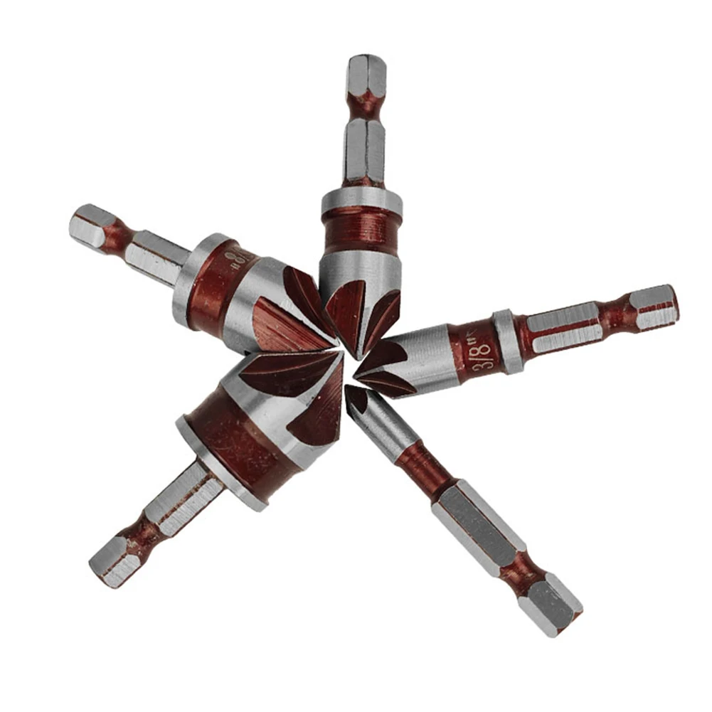 Alloy Drill Bit Set 5pc Hex Shank with 82-Degree Tip for Reliable Performance on Wood Metal and Fiberglass  Alloy