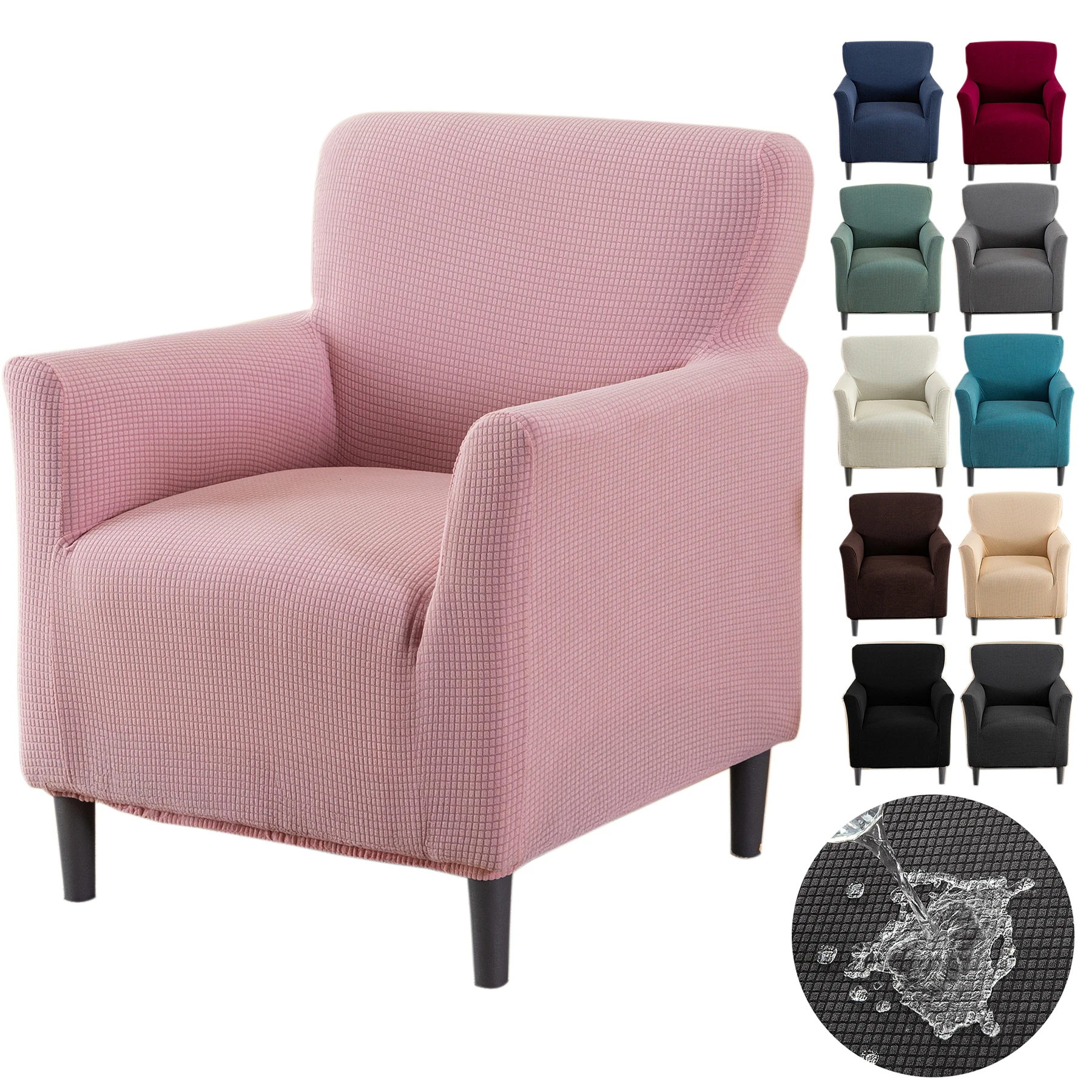 1pc Stretch Jacquard Sofa Cover Non-Slip Elastic Washable Sofa Armchair Slipcover for Living Room Bedroom Office Chair Cover