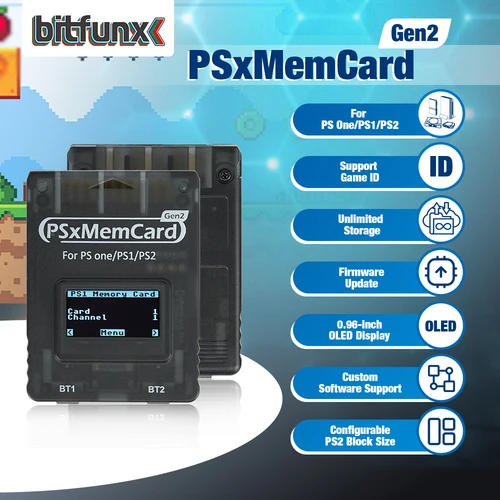Imagen 2 del producto Bitfunx PSxMemCard Gen2 Sd2psXtd para almacenar ahorra juegos de PS1 y PS2 para consolas de juegos PlayStation1 PS one Playstation2