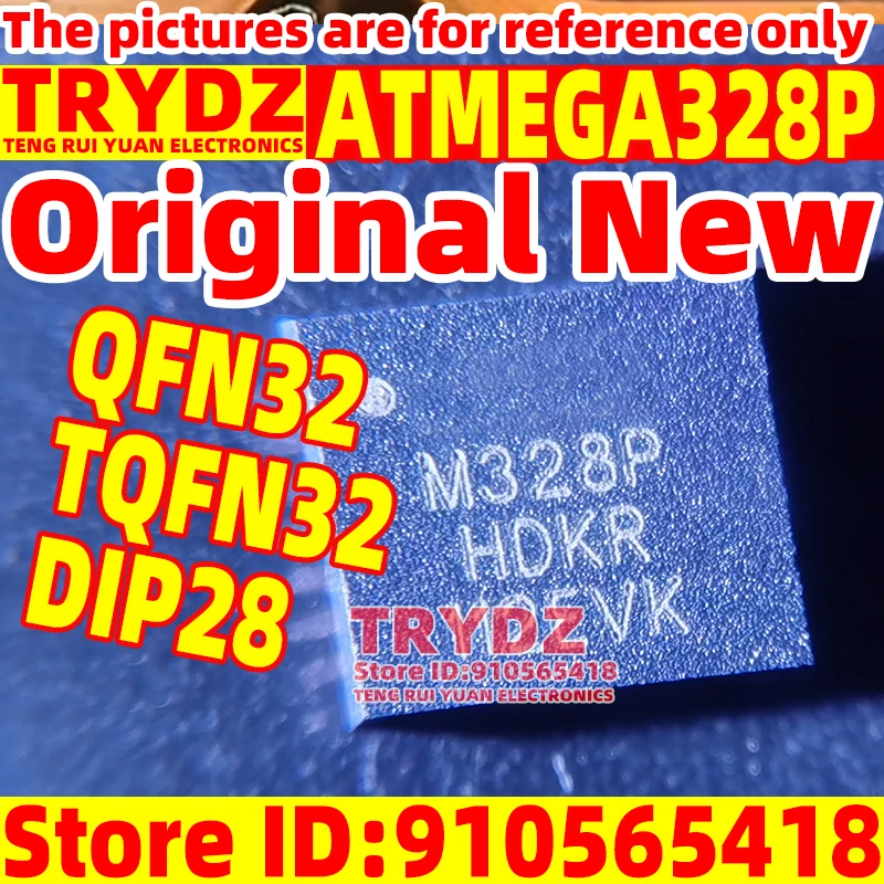 10-1pcs Original New ATMEGA328P-MU QFN32 / ATMEGA328P-AU TQFN32 / ATMEGA328P-PU DIP28 8-bit microcontroller 32K