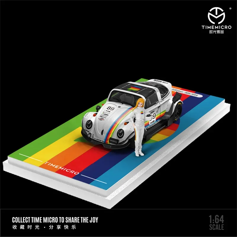 

Литая под давлением модель автомобиля Time Micro 1:64 белого/черного цвета Limited999