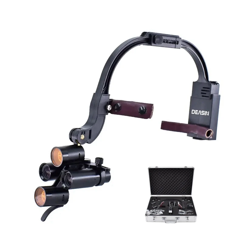 

5X 6X Dental Magnifier Binocular Kepler Loupe Headband Adjustable Long Working Distance 5W Dentist Professional Medical Headligt