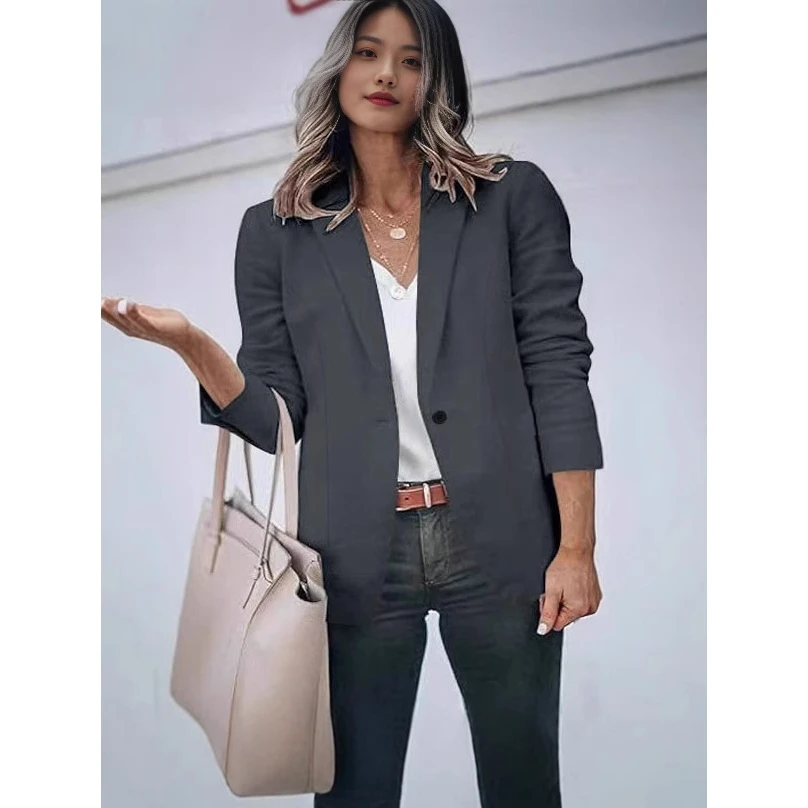 

Faionable Pure Color Long Sve Повседневный женский костюм Jaet с открытым кардиганом Маленький костюм в стиле вестерн на весну 2024 г.