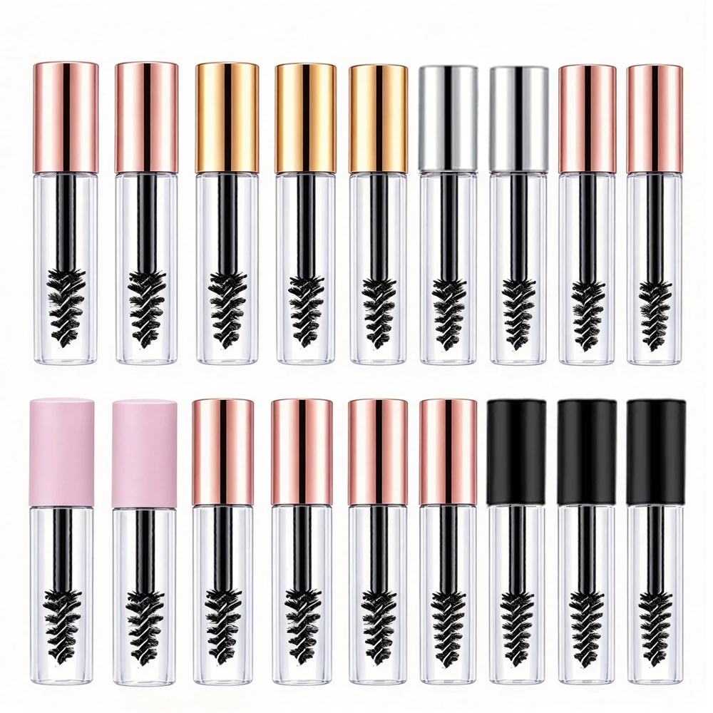 100/200Pcs 2ml Empty Mini Mascara Tube Bottles w/ Eyelash Wand Portable Eyelashes Cream Containers for Travel DIY Small Sample
