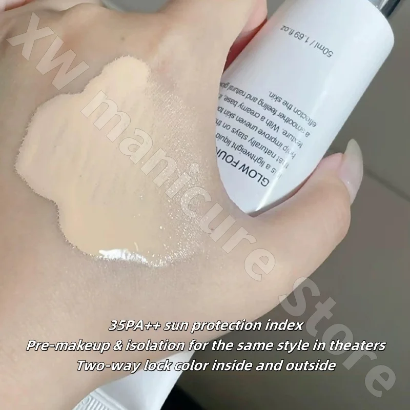 Hexin heshiqin base líquida hidratante e iluminadora tom de pele isolamento creme de churrasco corretivo proteção solar 50ml