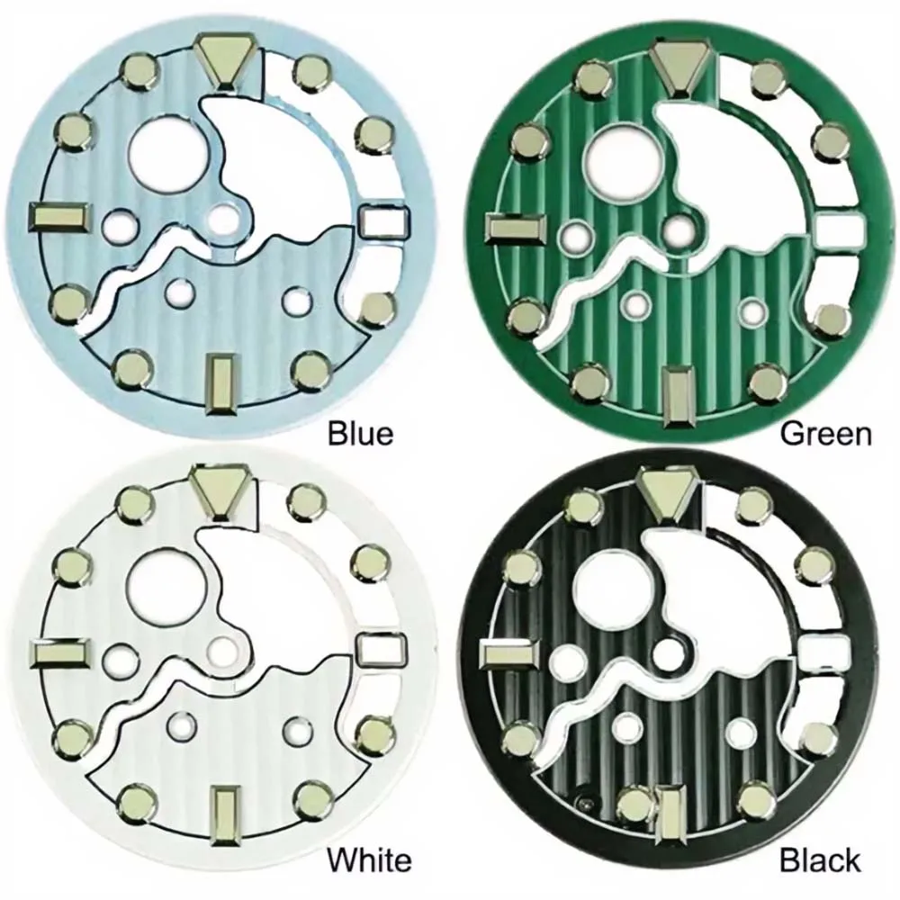 

Полый циферблат 28,5 мм C3, светящаяся дата на 3-х часах, циферблат для часов NH35 NH36, механизм, лицевая часть часов