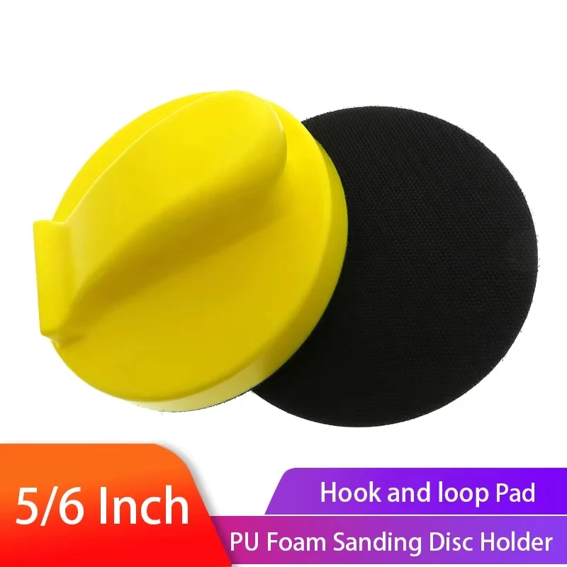 5/6 Inch Hand Sanding Block Sandpaper Backing Polishing Pad Hand Grinding Block Pu Foam Sanding Disc Holder for Wool Furniture