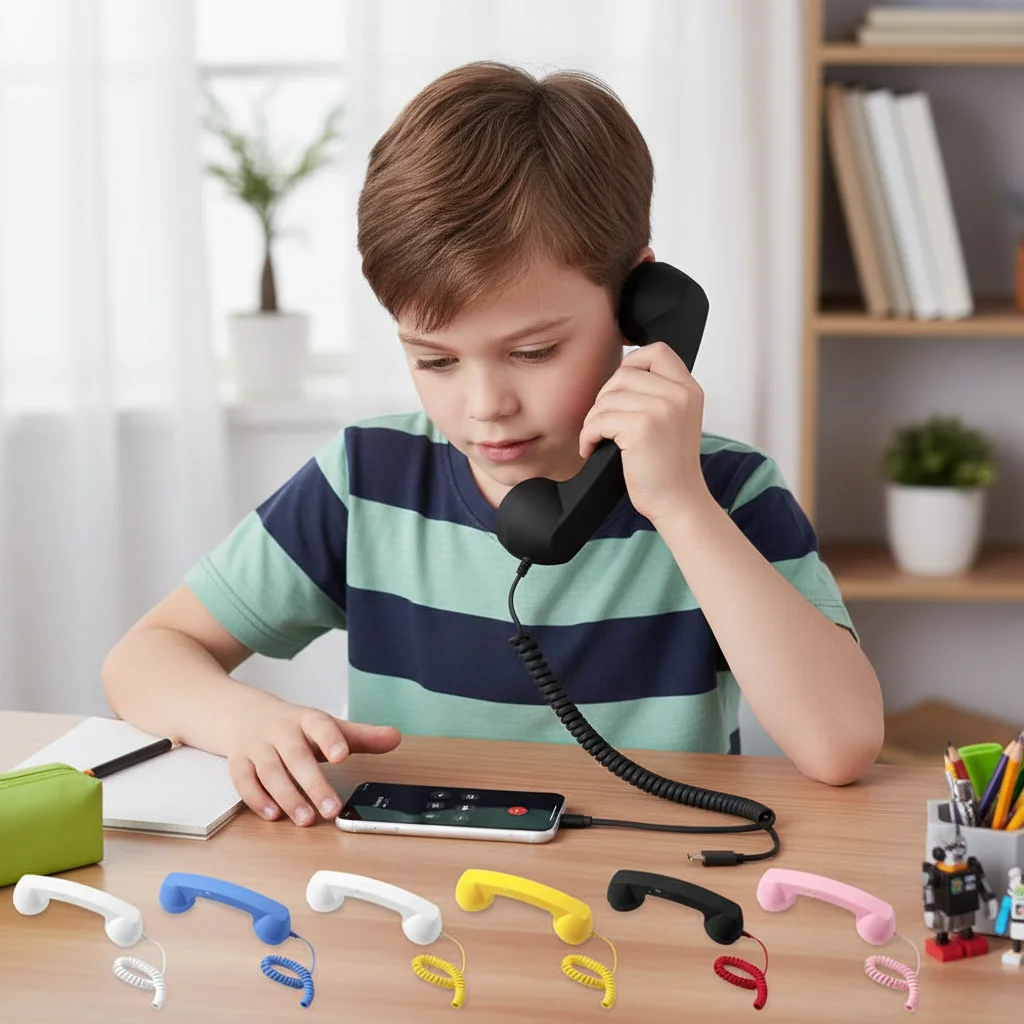 New with Microphone Phone Handset Type-C Telephone Style Bluetooth Telephone Handset Tangle Free Wire Landline Handle Receiver