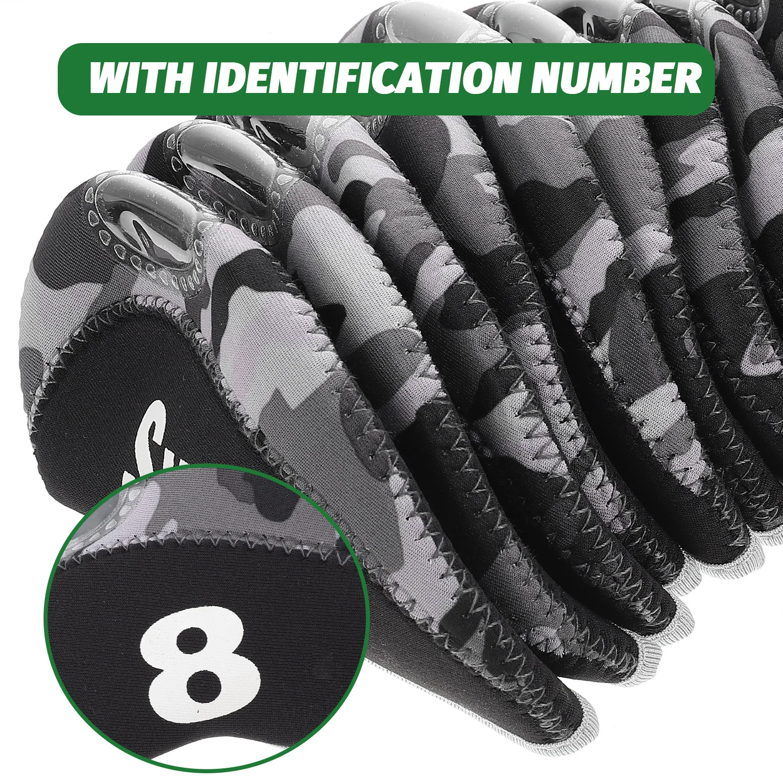 

10Pcs Golf Putter Cover Protective Case for Clubs Waterproof Neoprene Headcovers Scratches Damage Protection Putter Cover