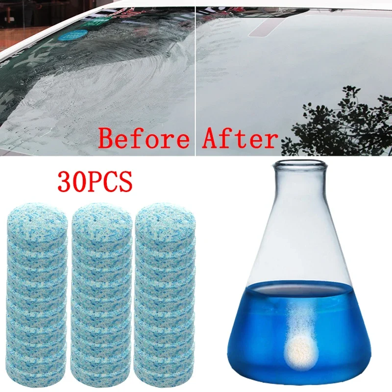 

30PCS Car Solid Cleaner Effervescent Tablets Car Window Windshield Glass Cleaning Spray Cleaner Auto Washing Accessories