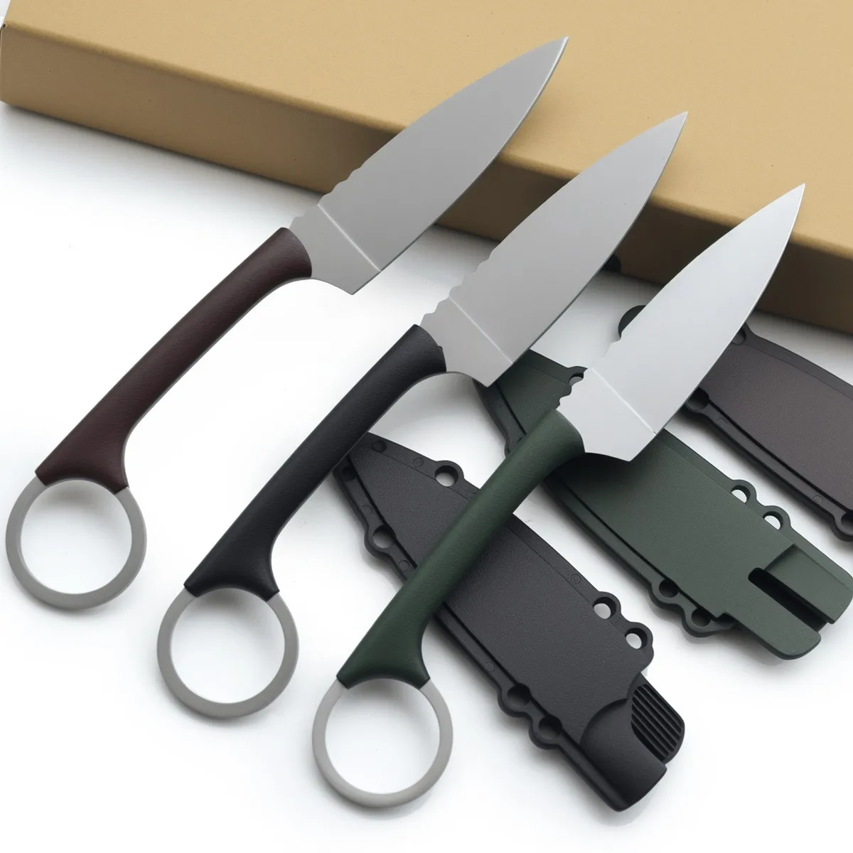 3P Portable fruit knife with knife sleeve One - piece keel light sharp knife Fruit and Melon Cutting Stainless Steel Fruit Knife