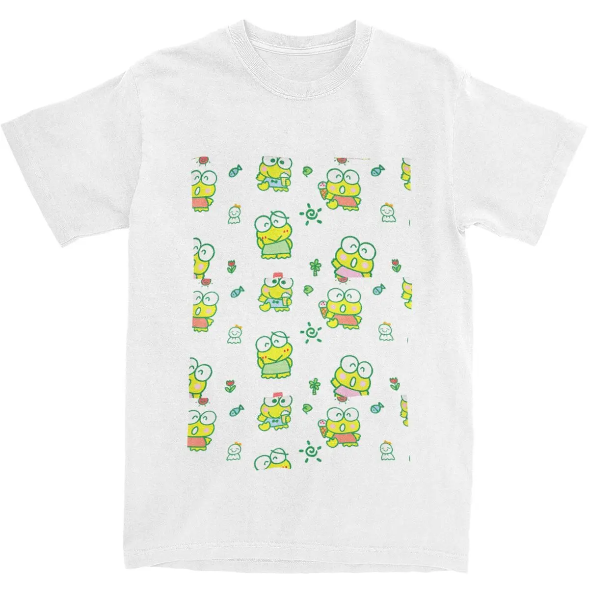 

Футболка Keroppi со звездой, летние забавные футболки Y2K, хлопковая футболка в стиле хиппи для мужчин, дизайнерская одежда с короткими рукавами