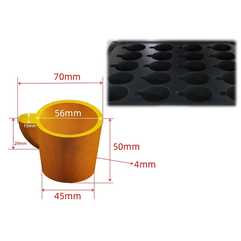 220V/110V Commercial Electric Waffle Maker, Fully Automatic Snack Baking Machine, Edible Coffee Cup Maker 3.2KW(Customized)