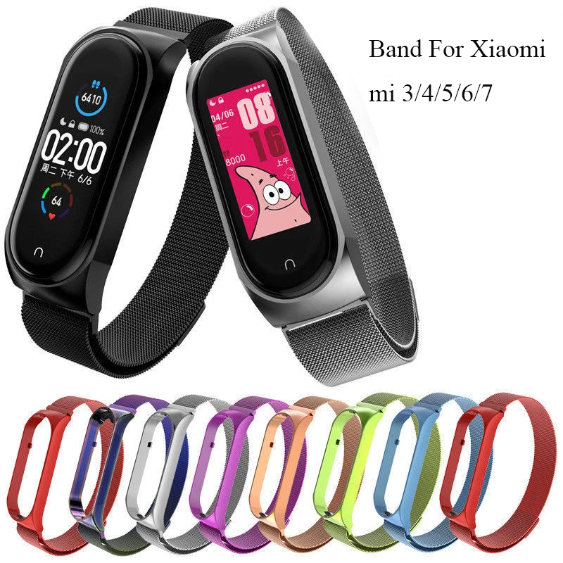 

Metal Strap For Xiaomi Mi Band 7 6 5 Wristband Watchband Replacement Magnetic Strap For Xiaomi Mi Band 6 Miband 5