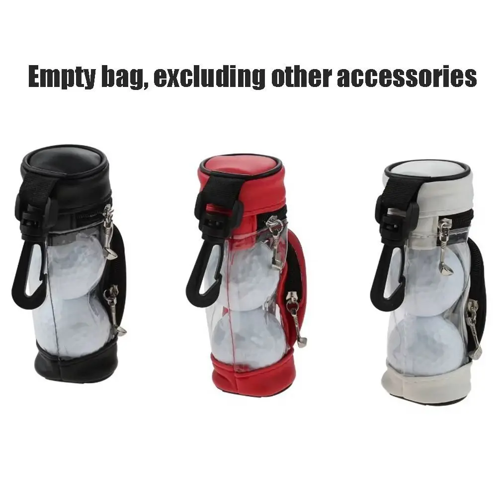 Portable Golf Ball Waist Pack Can Hold 3 Balls Mini Golf Ball Storage Bag with Swivel Waist Belt Clip PU Material
