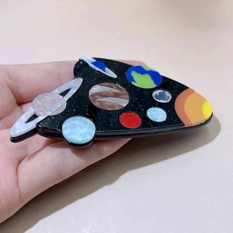 fashion creative planet acrylic brooch personalized badge pins