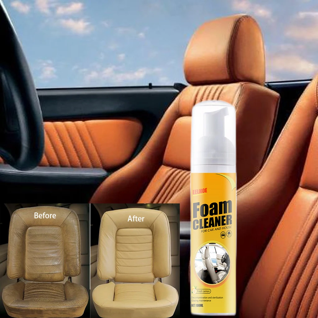 30ml 100ml Multi-Purpose Foam Cleaner Ceiling Leather Tools Home Car Leather Cleaning Foam Spray Cleaner Fights Fading Aging