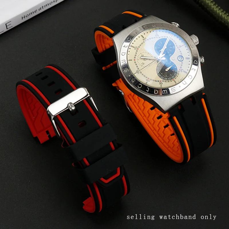 

5 colors For Swatch rubber watch strap 19mm 20mm 21mm YCS YAS YGS YVS454 451 YVS420 435 Soft sports silicone watchband men women