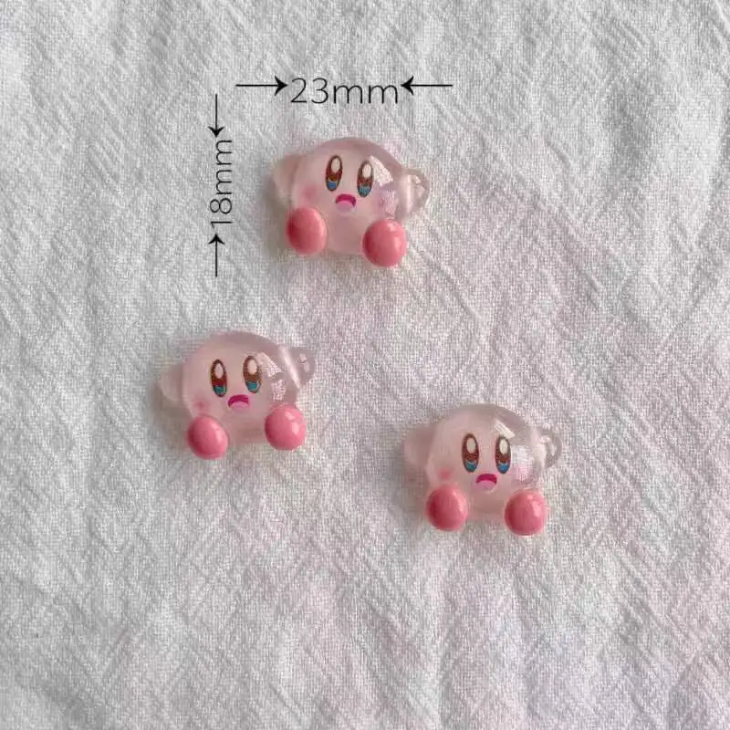 1-180pcs Kirby 2cm Resin Charms Cute Cartoon DIY Hair Clips, Fridge Magnets, Phone Case and Shoe Decorations view 3