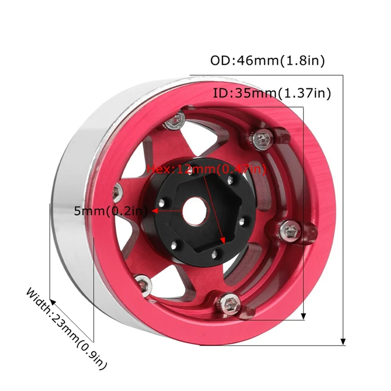 Uitstekende-Zilver Zwart 1.55 Inch Metalen Wiel Band Klimmen Auto AX90069 Voor JIMNY CC01 Duurzaam Gemakkelijk Installeren