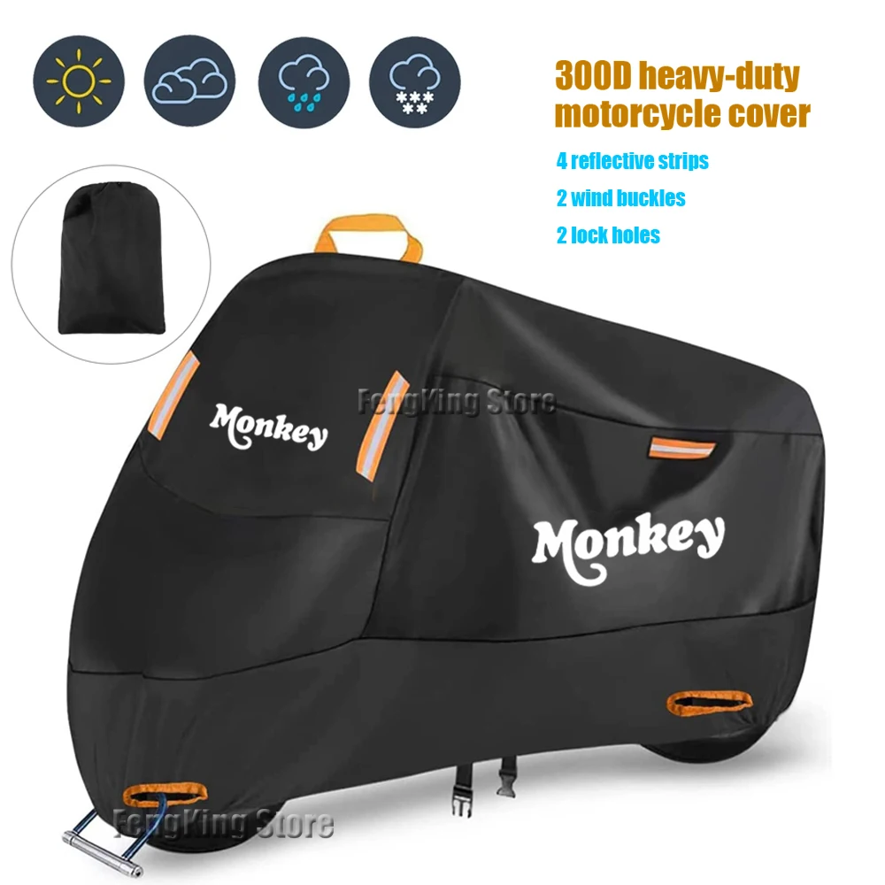 Tampa da motocicleta para Honda Monkey, impermeável, Outdoor Scooter UV Protector, Rain Cover, 125 z125