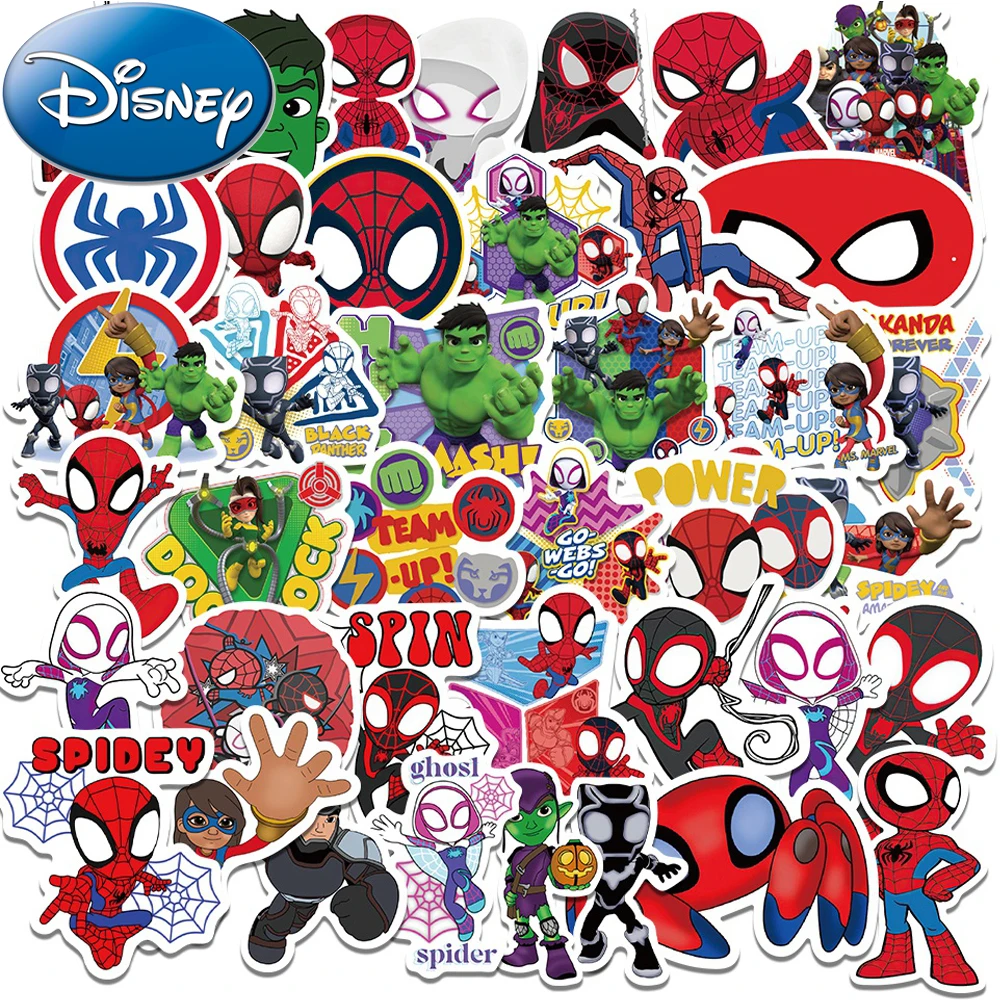 10/30/50pcs Disney Movie Superhero Spiderman Cartoon Stickers Anime Graffiti Decals Phone Bike Car Cool Sticker Fun for Kid Toys