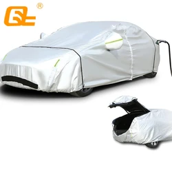 All Weather Oxford cloth Car Covers for Tesla Model 3/Y with Ventilated Mesh Zipper Door Charge Port Opening Trunk Opening