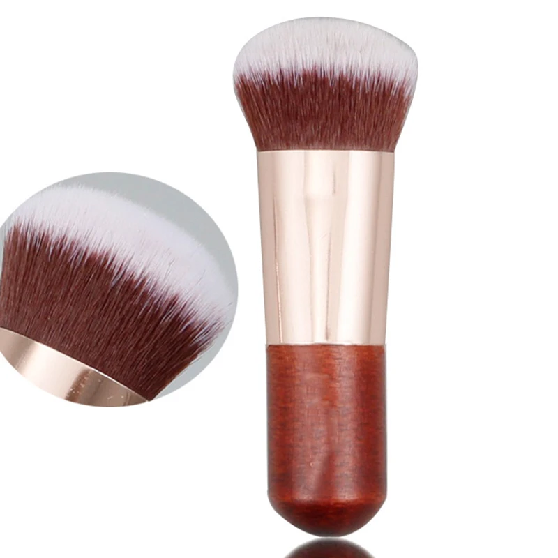 Mini escova de maquiagem para fundação, cabelo sintético macio, para o pó, creme bb, blush, ferramenta cosmética, 1pc