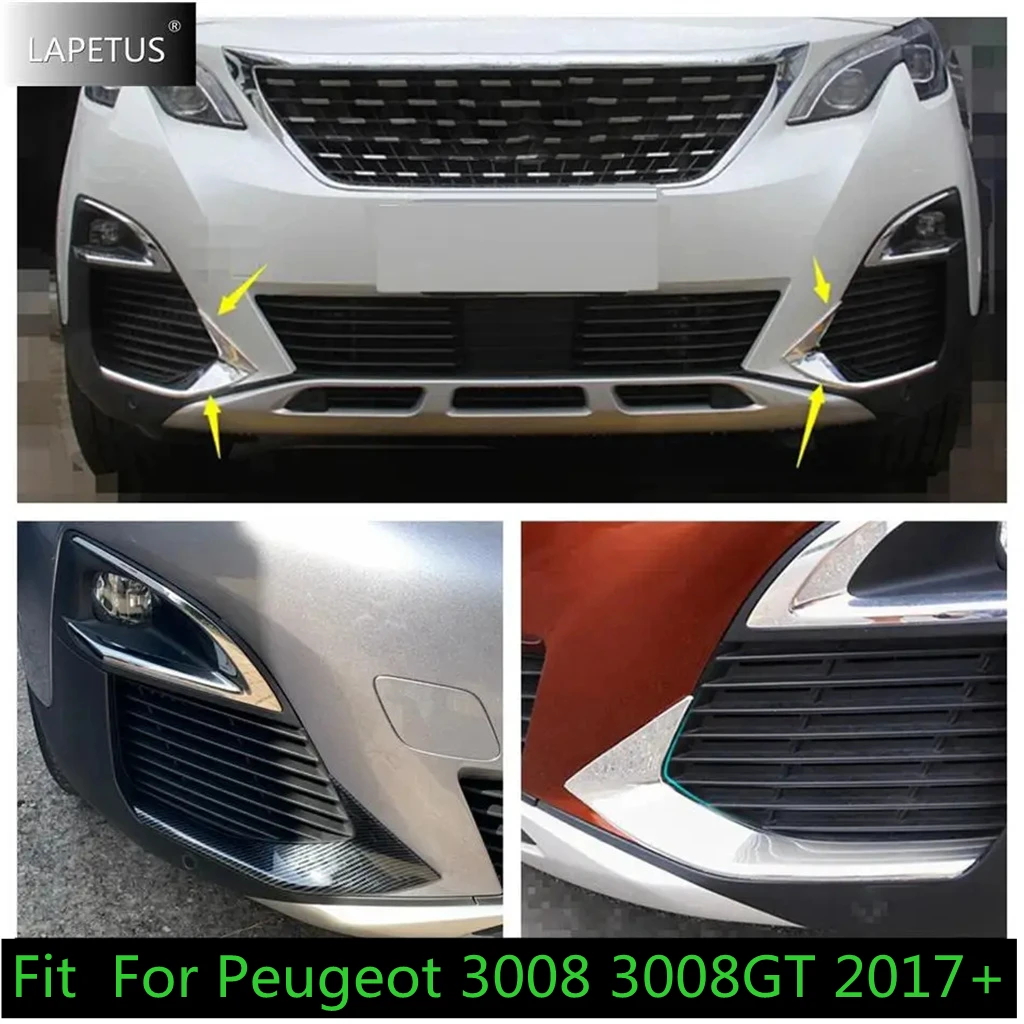 

Shiny / Carbon Fiber Front Head Bumper Fog Lights Lamp Eyelid Eyebrow Decor Panel Cover Trim For Peugeot 3008 3008GT 2017 - 2020