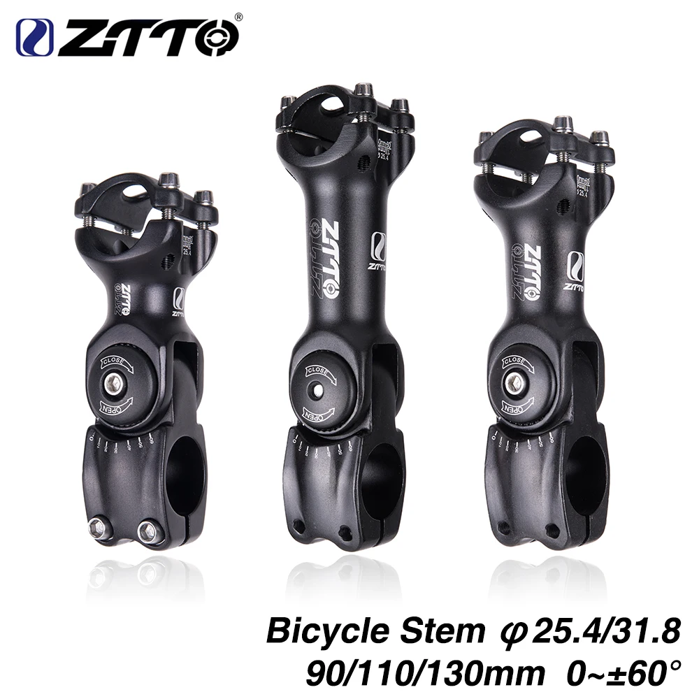 ZTTO Fahrradvorbau, verstellbarer Engel 60 Riser 90 110 130 mm ​ Für Lenker 31,8/25,4 mm Vorbau für XC Mountain Road Bike Radfahren Teile