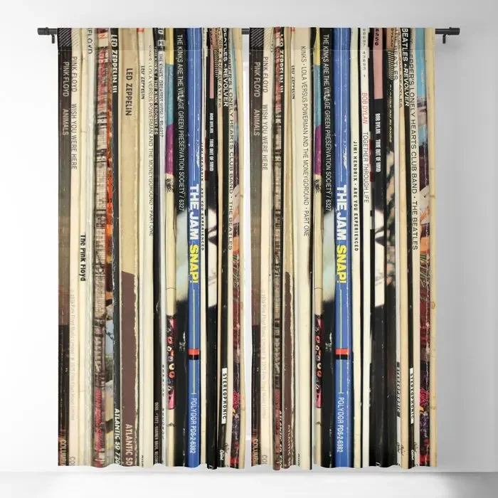 

Classic Rock Vinyl Records Blackout Curtains 3D Print Window Curtains For Bedroom Living Room Decor Window Treatments