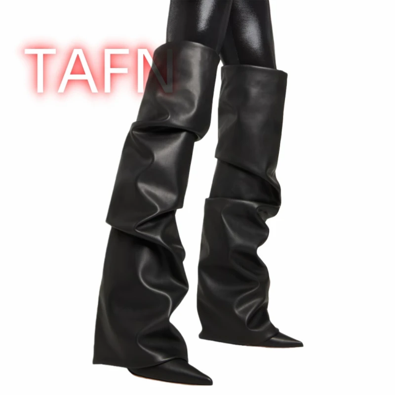 

Женские сапоги выше колена с острым носком, на высоком каблуке, складные, до бедра, сексуальные, на шпильке, длинные, надеваемые, высокие сапоги