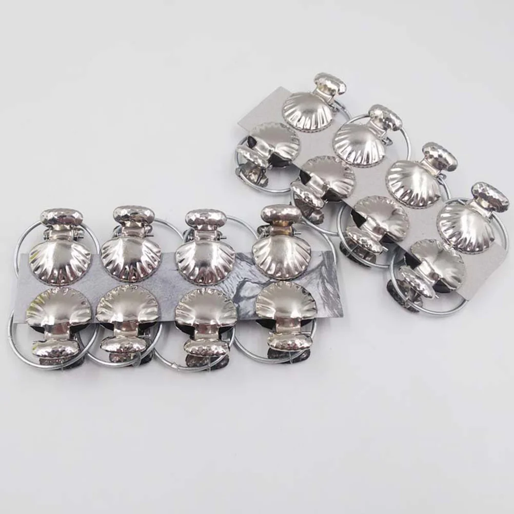 8Pcs Silver Stainless Steel Shell Window Curtain Clips Shower Curtain Rod Clips Rings Clothes Drapery Hooks Clamps (Silver)