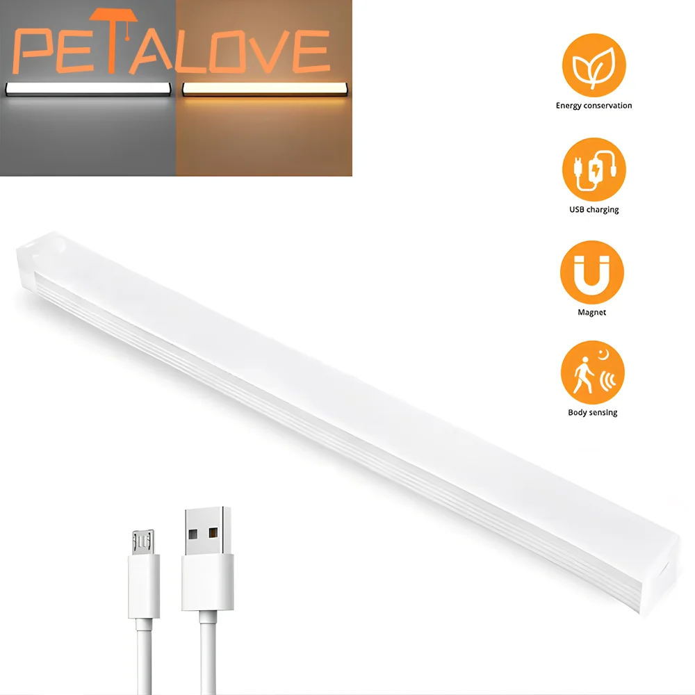

Motion Sensor Night Lights Wireless LED USB Rechargeable Magnetic For Wardrobe Room Closet Kitchen Aisle Detector Cabinet Lamp