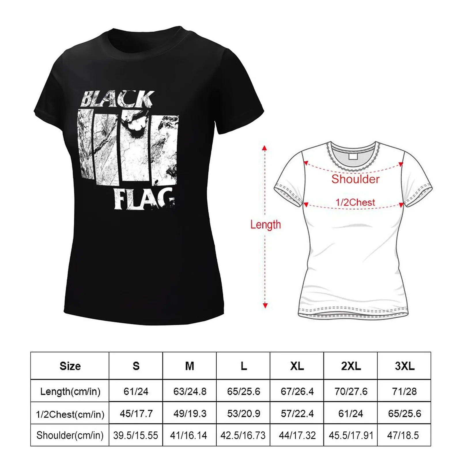 Black Flag Vintage T-Shirt aesthetic clothes female korean fashion t-shirts for Women graphic tees