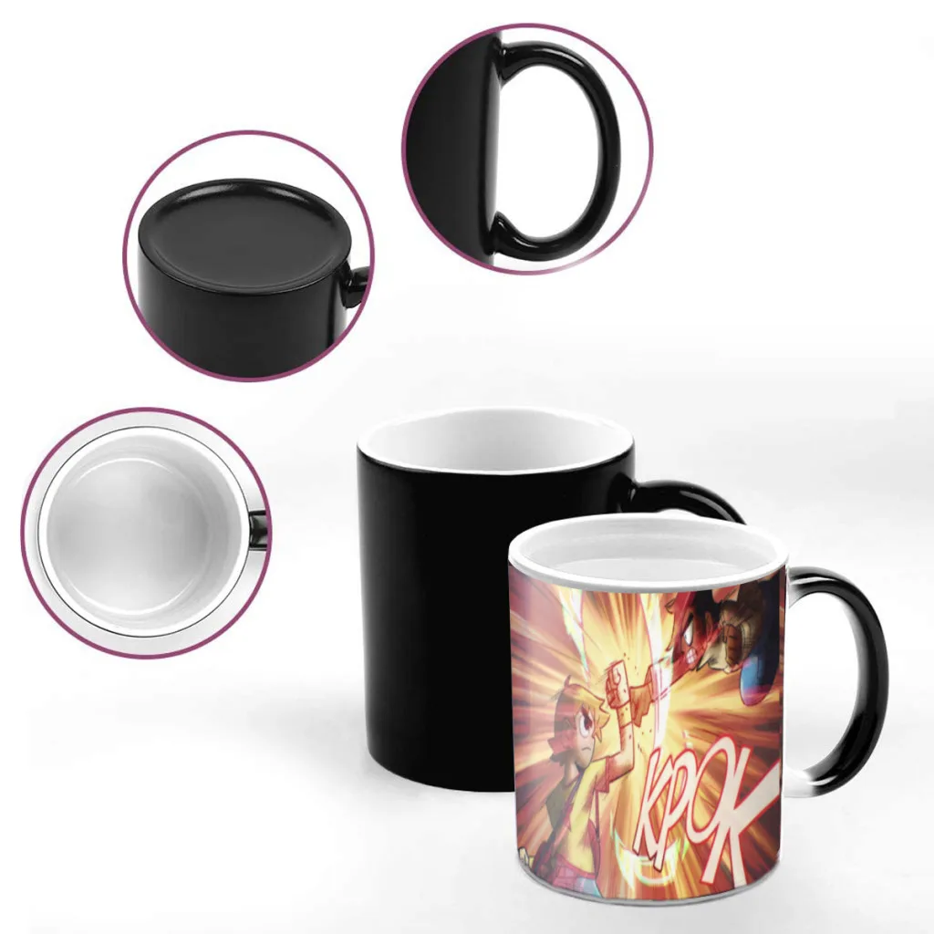 Anime Scott Pilgrim Creative Change Ceramic Mug Heat Revealing Coffee Cup Breakfast Cup Mug Friends Gift