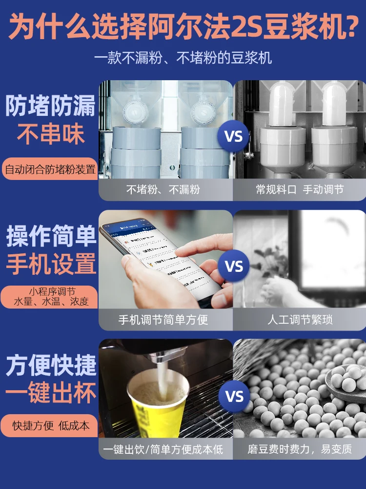 Commercial Soybean Milk Machine Breakfast Shop Automatic Large Capacity Soybean Milk No-Boil Instant Soybean Milk Powder